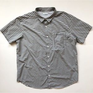 Columbia Gray Striped Short Sleeve Button Shirt Mens Size XL